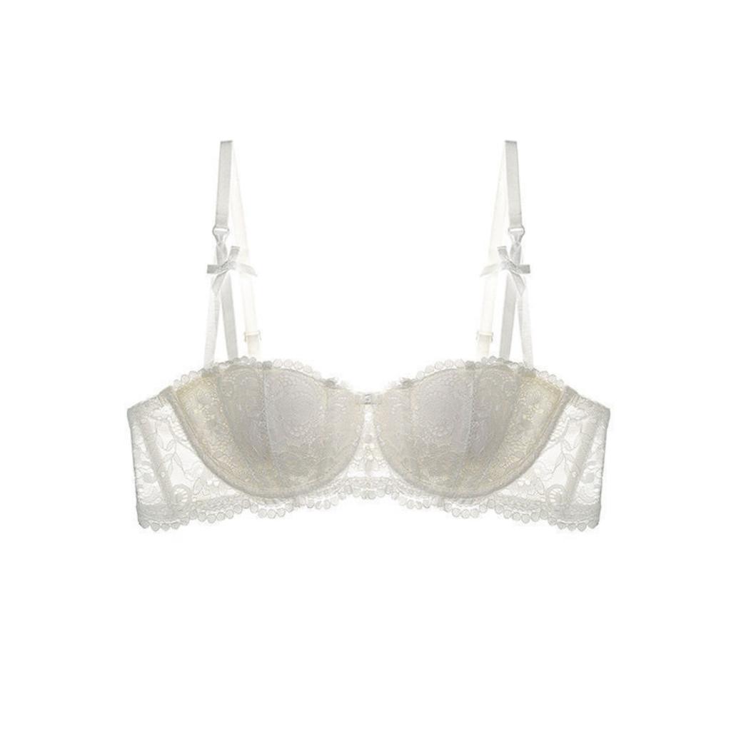 Women's Lace Half Cup Push Up Bra with Lightweight Padding Color