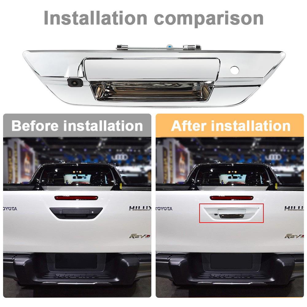 HD Waterproof Camera with Keyhole for 2015-2021 Hilux Revo Pickup Handle