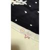 Used Hanae Mori Silk Scarf Black and White Furoshiki