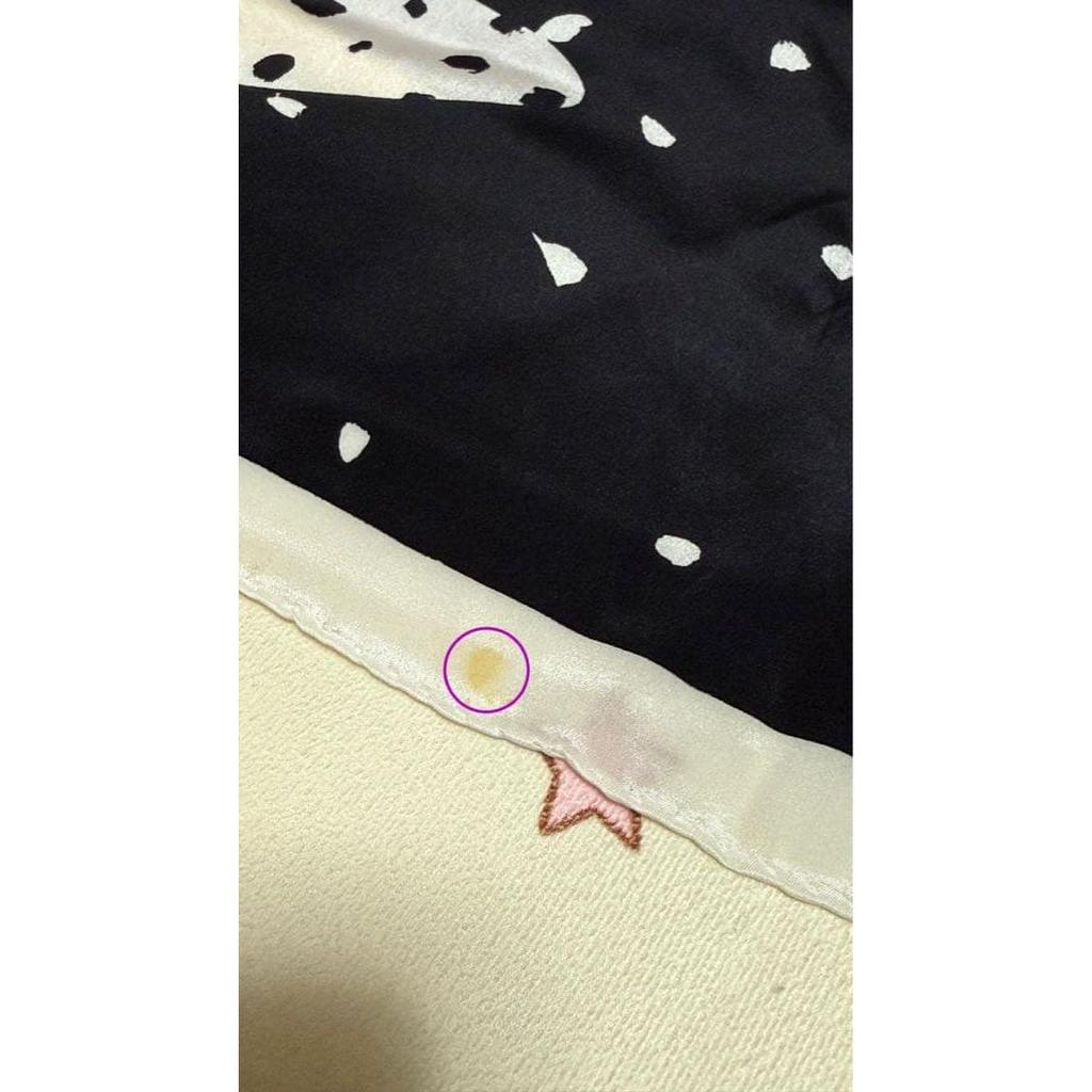Used Hanae Mori Silk Scarf Black and White Furoshiki