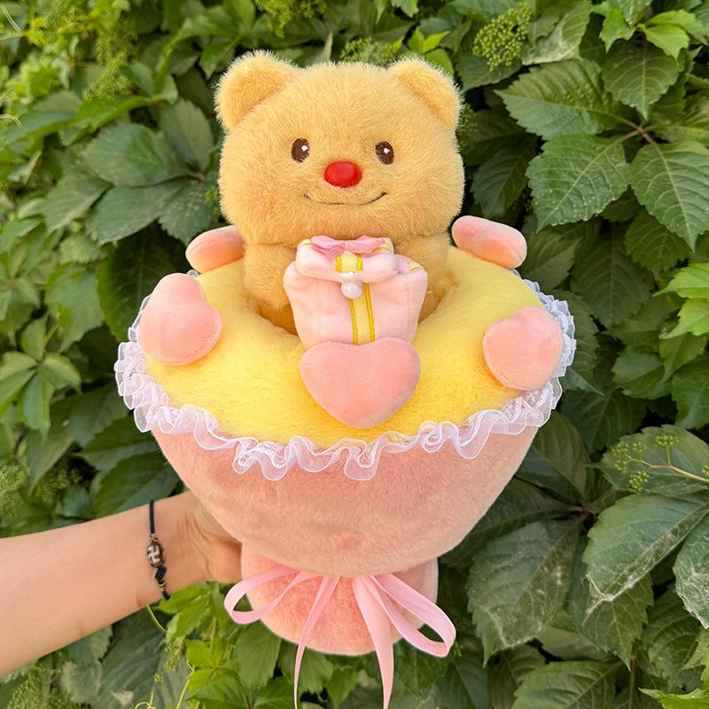 Butter Bear Doll Bouquet Graduation Season Birthday Gift for Girlfriend and Girlfriend