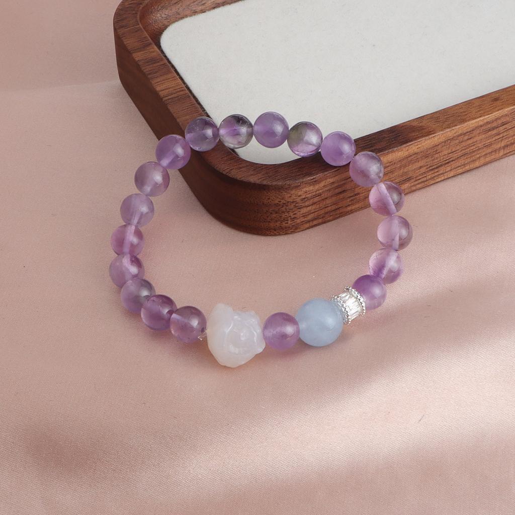 Douyin Live Bransoletka z Kryształem Truskawkowym Kamieniem Księżycowym Styl Chiński Pixiu Kryształowa Bransoletka Prezent dla Dziewczyny Bransoletka