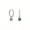 A Pair of Simple and Elegant Retro Geometric Green Square Earrings, Women's Earrings and Earrings, Preferred for Friends' Gatherings