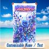 Floral Garden Theme Beach Towel Personalized Custom Name & Text Soft Quick Dry Beach Towel for Swimming Travel
