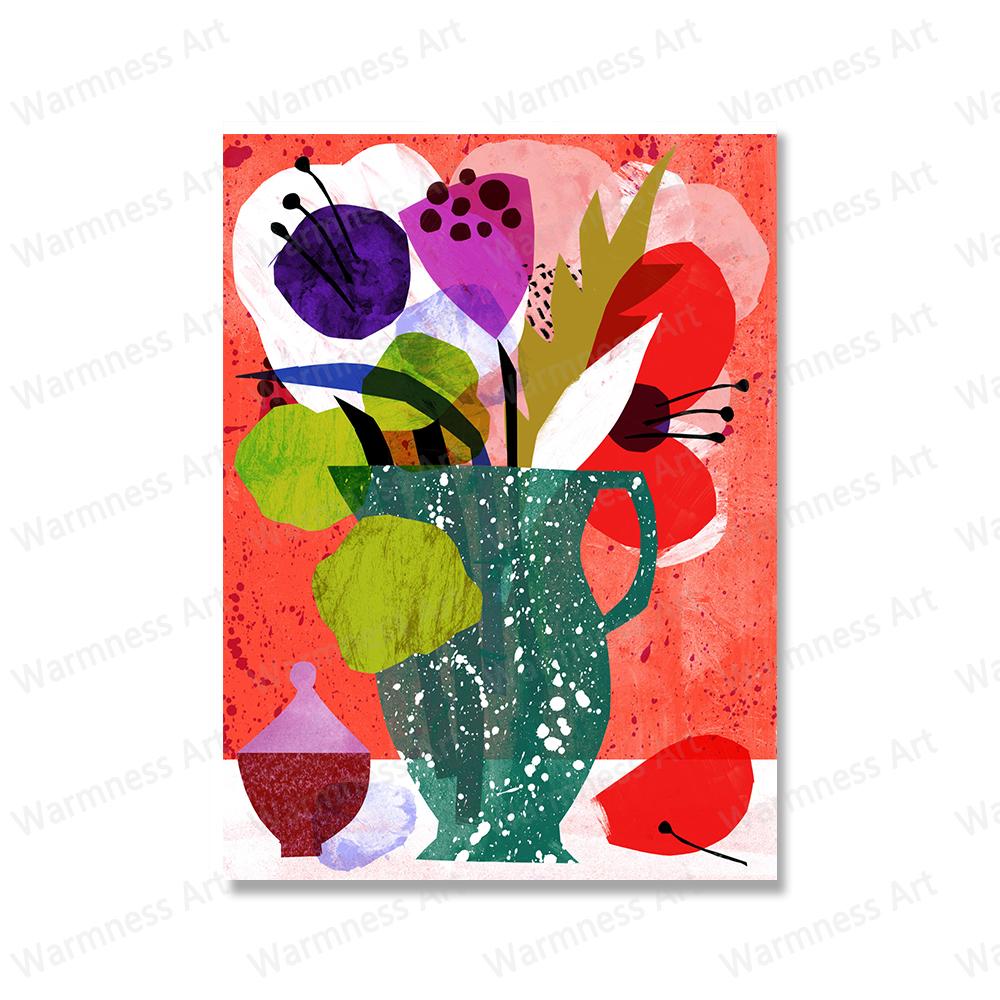 Flower Market Vases Wall Art Canvas Painting Coffee Pot Moka Posters Prints Botanical Wall Pictures For Living Room Home Decor