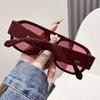 Fashion Men Double Bridges Square Sunglasses Women Candy Color Retro Wide Legs Men  Glasses Shades UV400 Oculos De Sol