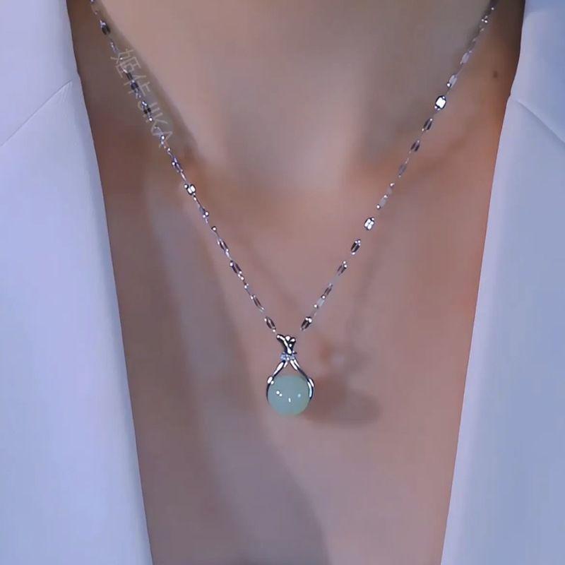 2025 Silver Clavicle Necklace for Women - Non-Fading, Washable, Light Luxury Pendant