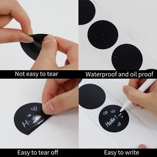 120Pcs/Roll Label Stickers Reusable Round Rectangle Self-Adhesive No Residue Removable Sticky Labels