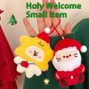 Cartoon Christmas Plush Doll Pendant Keychain Fluffy Cute Creative Soft Stuffed Doll Backpack Pendant Decorative Accessories