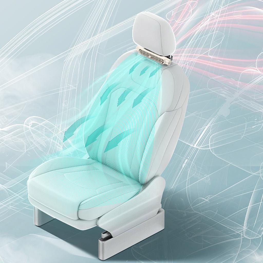 Car Back Seat Cooling Fan 3 Speeds Adjustable Car Headrest Air Fan USB Powered Fan Universal for SUV Vehicle Quiet Fan