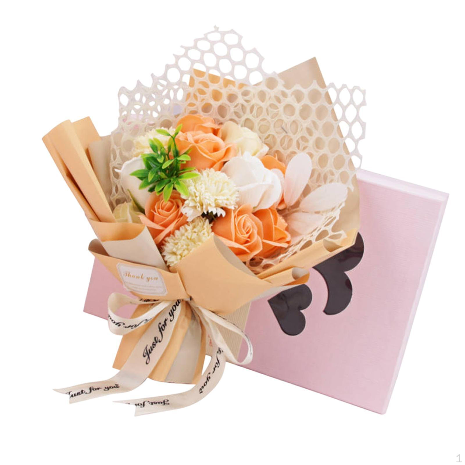 

Искусственный букет Мыльный цветок Искусственные цветы Центральный элемент Украшение стола Цветочный аксессуар оранжевый