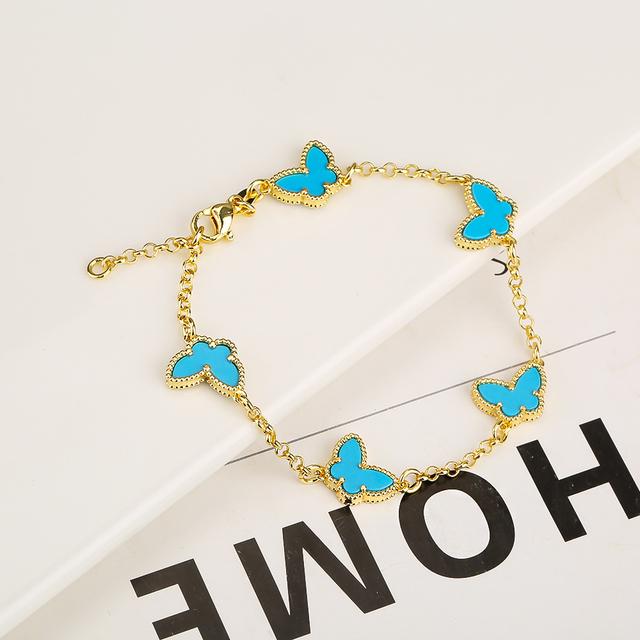 INS Hot Selling New Insect Butterfly Bracelet Personalized Natural Stone Adjustable Bracelet For Woman Girl Zircon Daily Wear