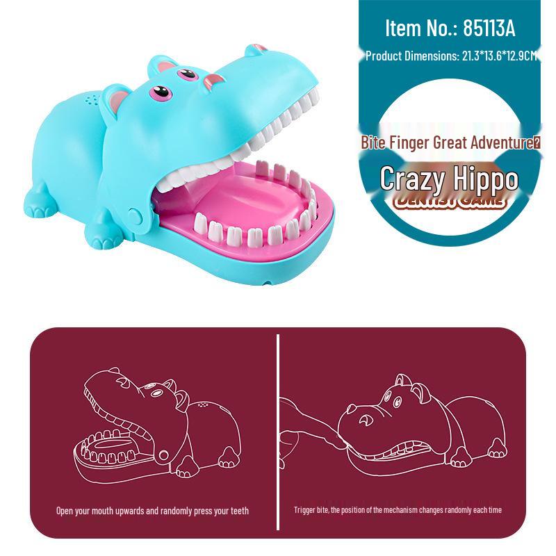 Kids' Prank Toys: Crocodile, Shark, Hippo, Dinosaur, Dog Bite Finger Challenge Game