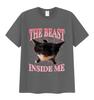 2026 The Beast Inside Me Funny Cat Meme T Shirt Unisex Unisex Summer Harajuku Vintage TShirts Unisex Casual Oversized Cotton Tees