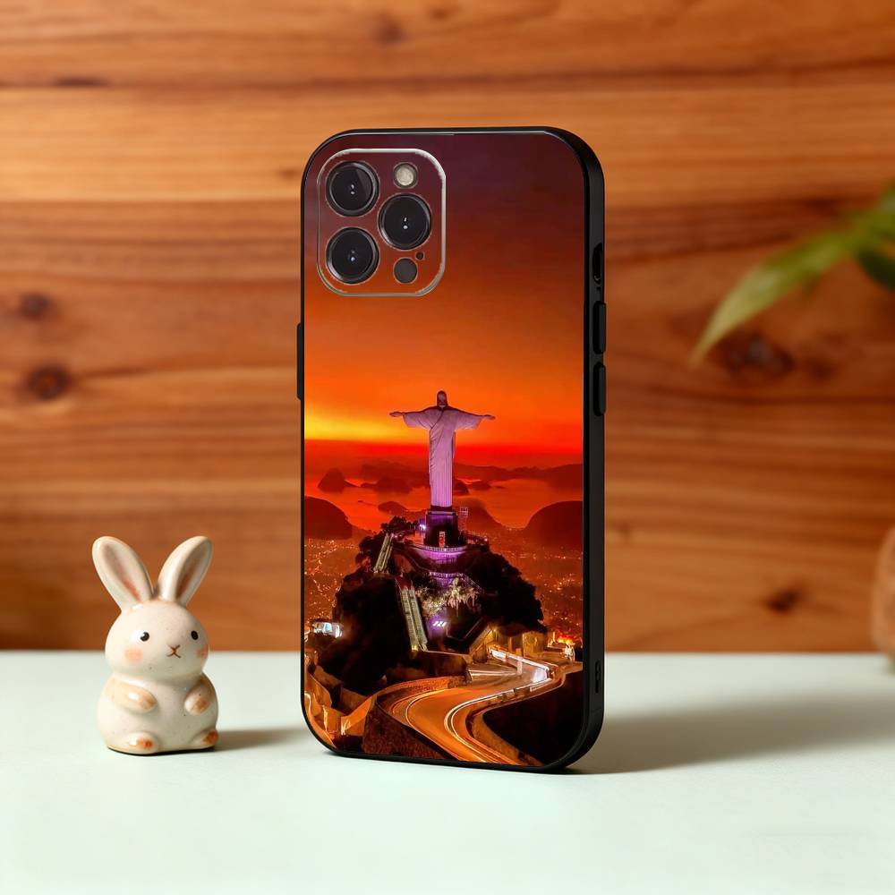 C-Christ the R-Redeemer Brasil Phone Case For iPhone17,16,15,14,13,12,Plus,Pro Max, 5G Others Soft Black Cover iPhone15promax