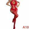 Christmas Costumes Women Lace Hollow Out Erotic BabyDoll Dress Bodysuits Underwear Sexy Open Crotchless Lingerie Set