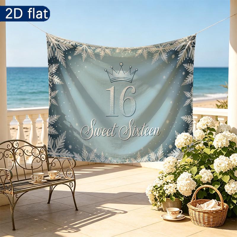 Festive Pink Roses Balloons Gifts Birthday Banner, Pink Polyester Backdrop for Party Decorations