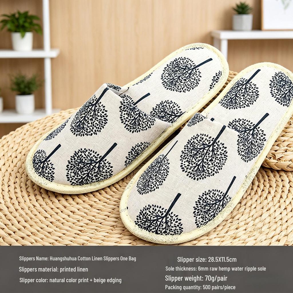 Star Hotel Disposable Non-Slip Slippers for Bed & Breakfast, Guest Room, Beauty Salon, Club House, and Home.