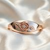 Fashion Romantic Rose Design Proposal Ring-inlaid with A Single White Zircon