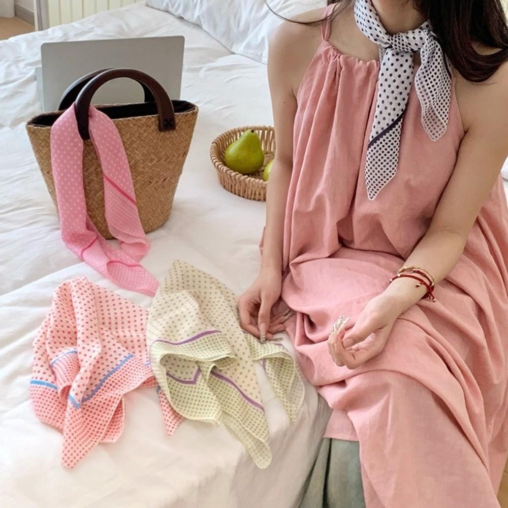 Fresh And Simple Women's Scarf Korean-style Artistic Headscarves Trendy Small Square Scarves