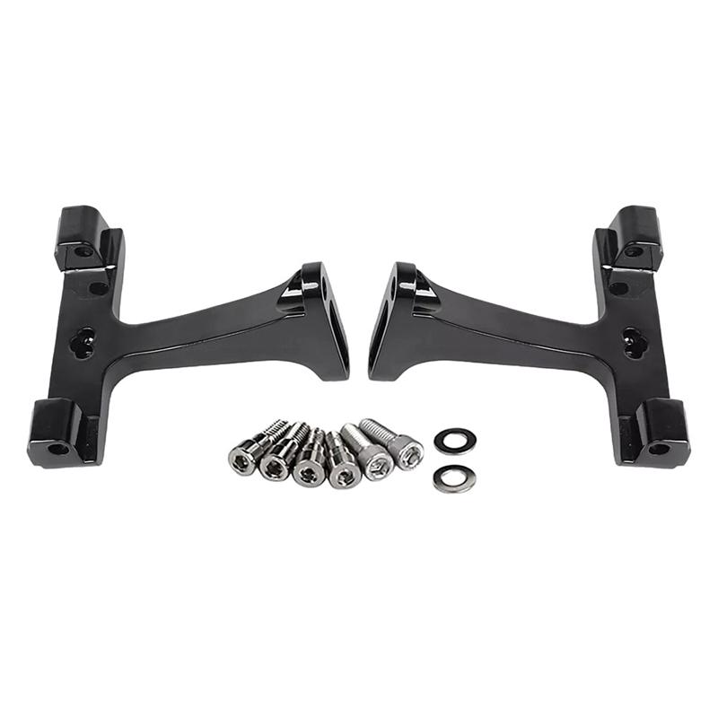 Black Passenger Floorboard Mount Bracket For  Street Glide Road King FLHR