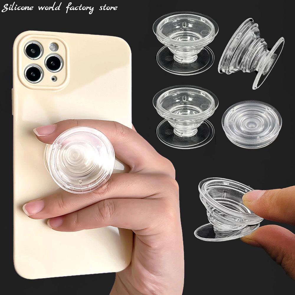 Silicone World Transparent Foldable Phone Socket Finger Grip Holder GripTok Posket Handle Resin Glue DIY Mobile Phone Stand Base