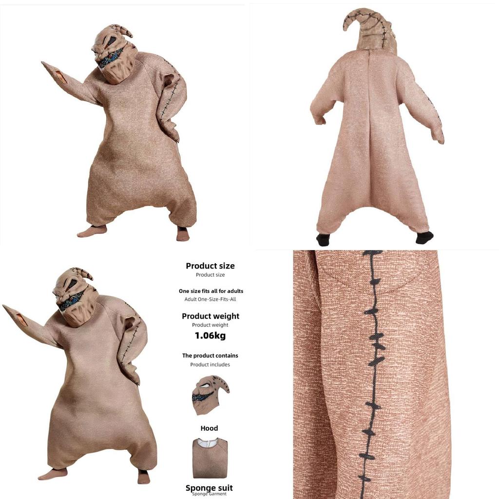 Disguise Adult Oogie Boogie Cosplay Outfit With Mask For Kids And Adults