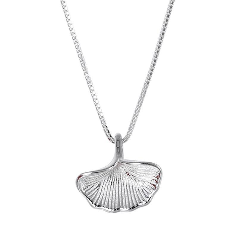 Banyan Tree S925 Silver Ginkgo Leaf Pendant Necklace - Elegant, Versatile Gift for Her