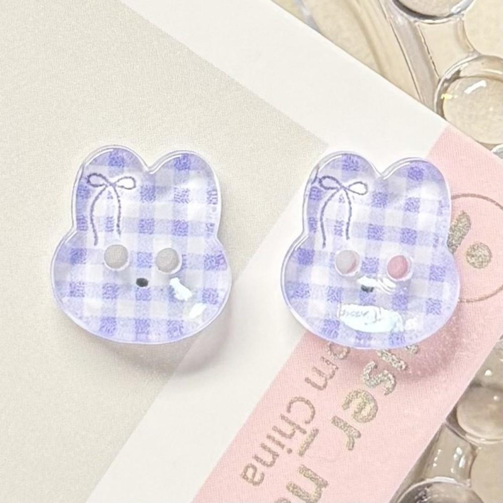 30pcs Transparent Cute Rabbit Button Acrylic Clothing Sewing Buttons  Clothing Decoration