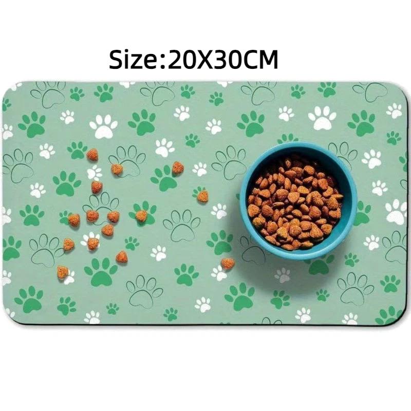 

Dog Food Mat Absorbent Water Bowl Mats Cat Pet Feeding Placemats With Waterproof Rubber Backing Quick Dry Water Mat For Dog Cat A9 20X30CM