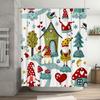 TU Whimsical Forest Gnome Shower Curtain Woodland Fairy Tale Bathroom Decor Nature Themed Backdrop Vintage Cottagecore Aesthetic