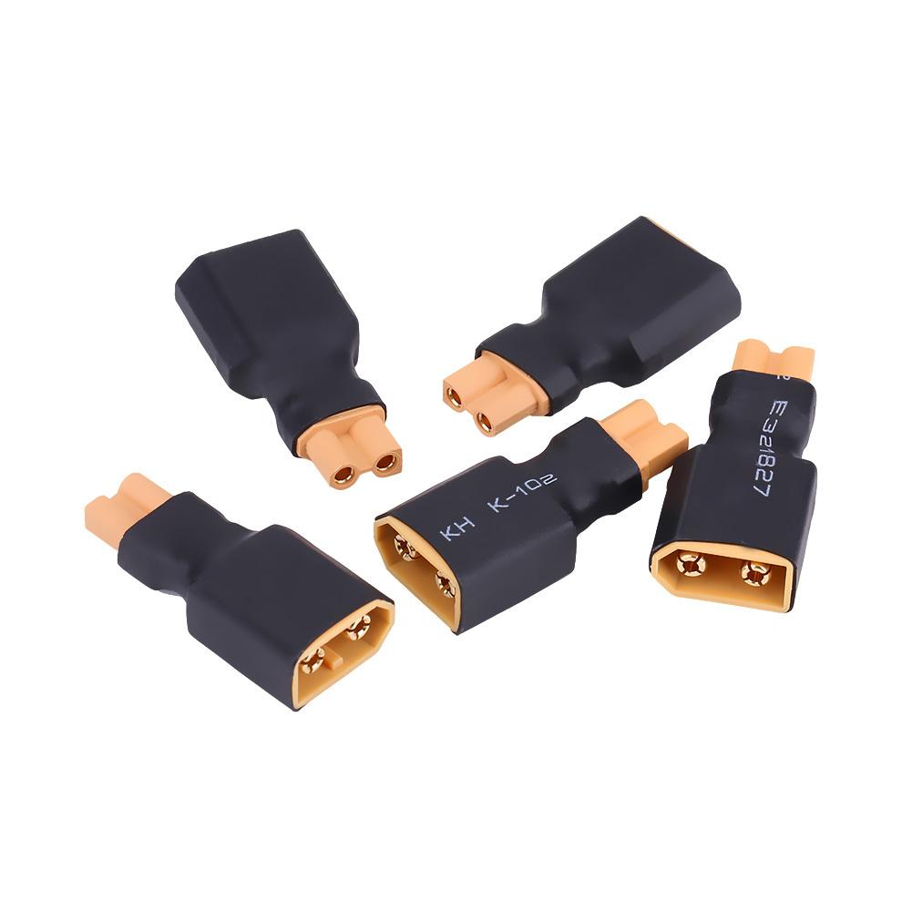 5pcsset RC Drone Connector Adapter Battery Converter Plug (XT30 Female to XT60 Male )