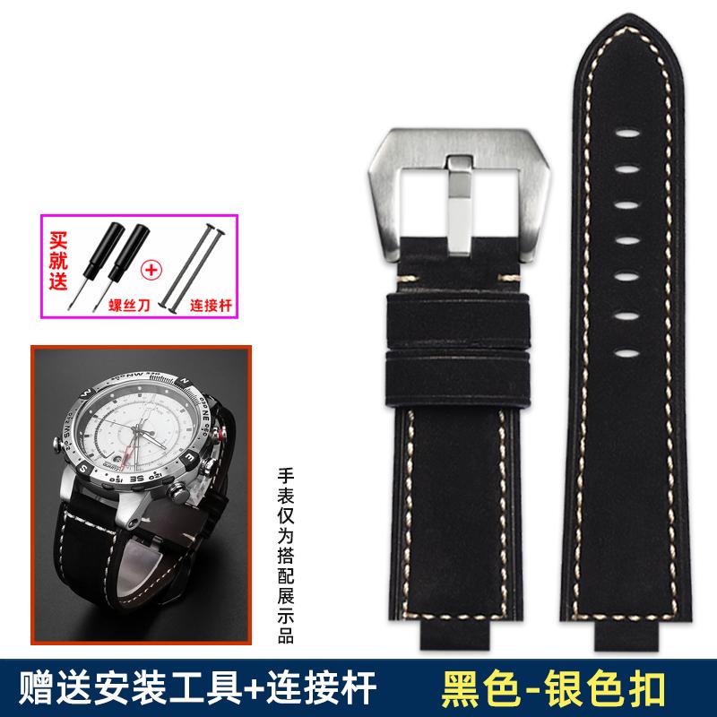 Genuine Leather Watch Strap 24*16mm For Timex Tide T2n739 T2n720 T2n721 T45601 T2p141 Series Watchband Men's Watch Accessories