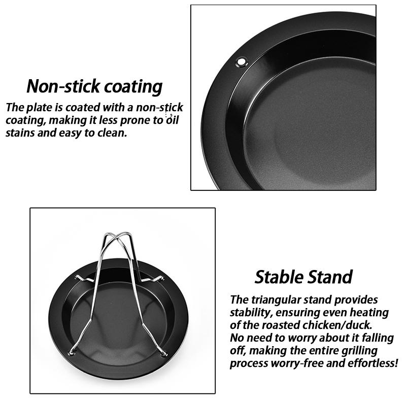 Braten Grill Ständer Hähnchenbräter Rack Küche Outdoor Bbq Werkzeuge Kohlenstoffstahl Antihaft-gegrillte Hähnchenplatte