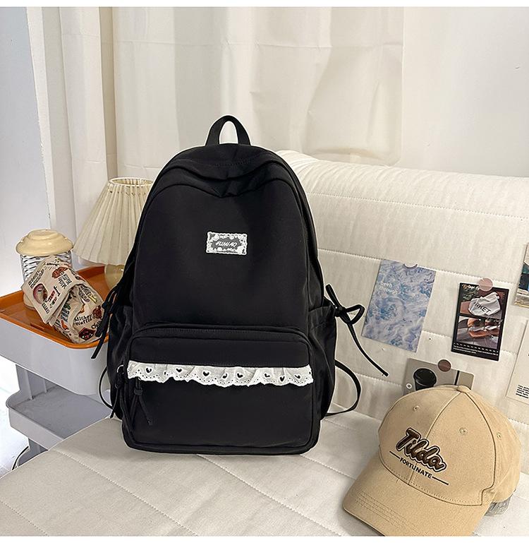 Schoolbag New Korean Version High Value Japanese Girl Backpack Lace Lace Large Capacity Schoolbag Cute Student Backpack