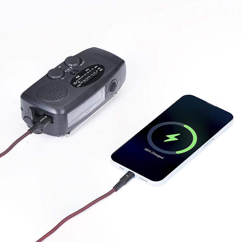 Hand-Crank Solar-Powered LED Light & Emergency Radio with Mobile Power Bank