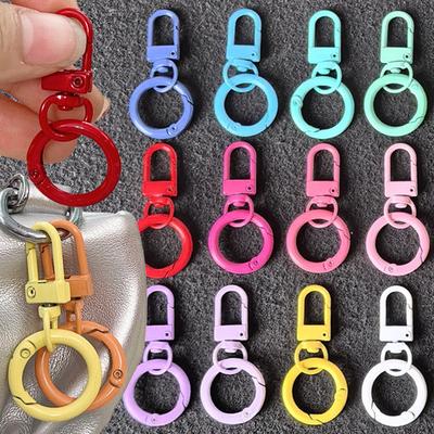 10/1pcs New Color Alloy Keychains Handmade DIY Bead Jewelry Accessories Luggage Keychains Spring Buckles Pendants