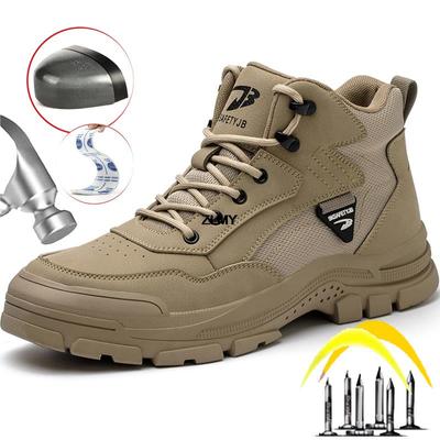 Stivali di sicurezza da lavoro ZLMY da uomo, alti alla caviglia, con puntale in acciaio, antinfortunistici, antiperforazione, scarpe da saldatore, stivali da lavoro in gomma, antiscintilla