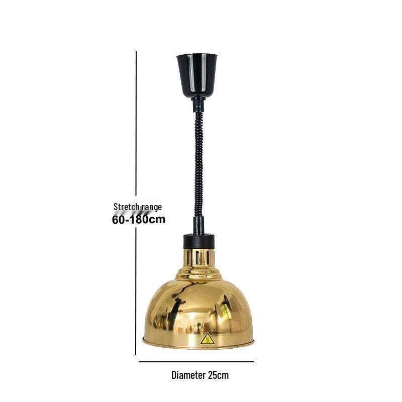 Adjustable Height Retractable Single Head Heat Lamp for Food Warming