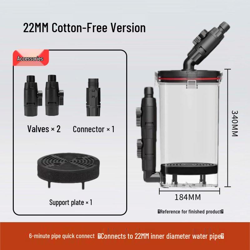 "Nitley No. 2 Non-Powered Aquarium Filter with High-Density Cotton"