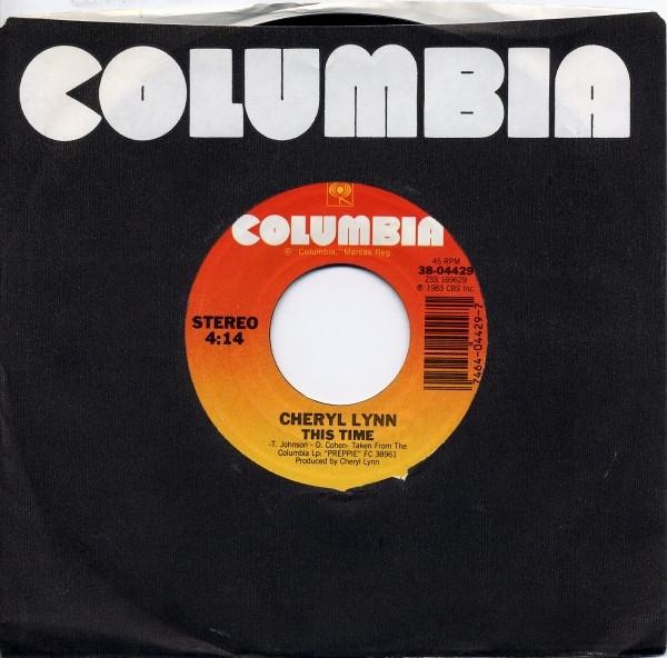 

7inch Record CHERYL LYNN - This Time 3804429 Columbia 1983 US Dance & Electronica Used