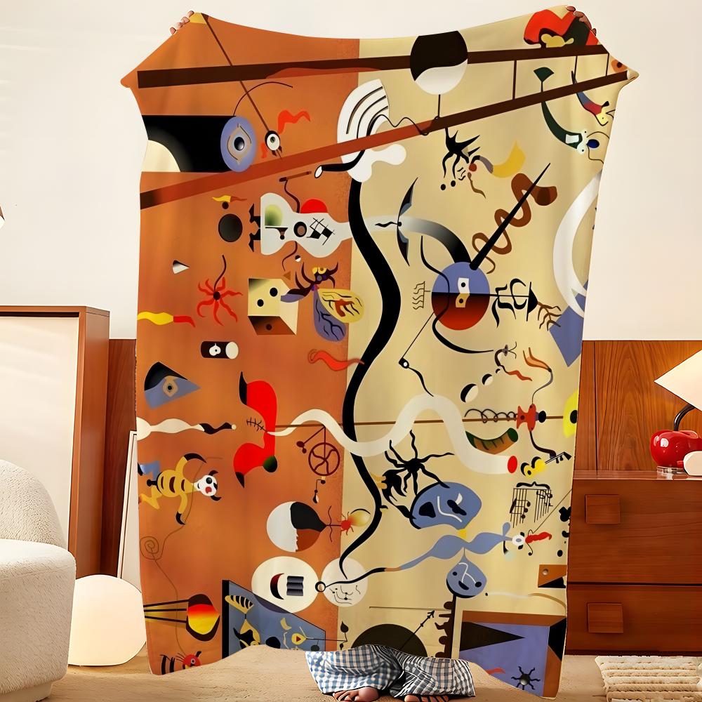 Artist J-Joan M-Miro Throw Flannel Throw Blanket, Lightweight Cozy, Durable Washable Cute Cool