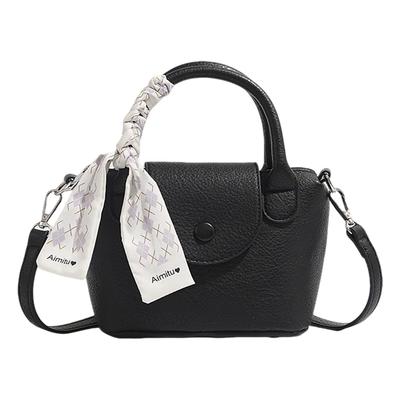 [Coyoohouse] Ultra-Simple Lychee Print Jacket Bag with Elegant Scarf, Lightweight PU Soft Leather Women's Shoulder Bag, 2-Way Fashion, Handbag or