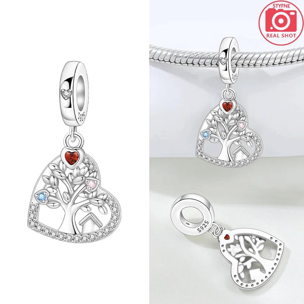 Authentic copper Family Affection Claws Love Heart Life Tree Pendant Compatible With Bracelets Women Jewellery Diy Anniversary Gift