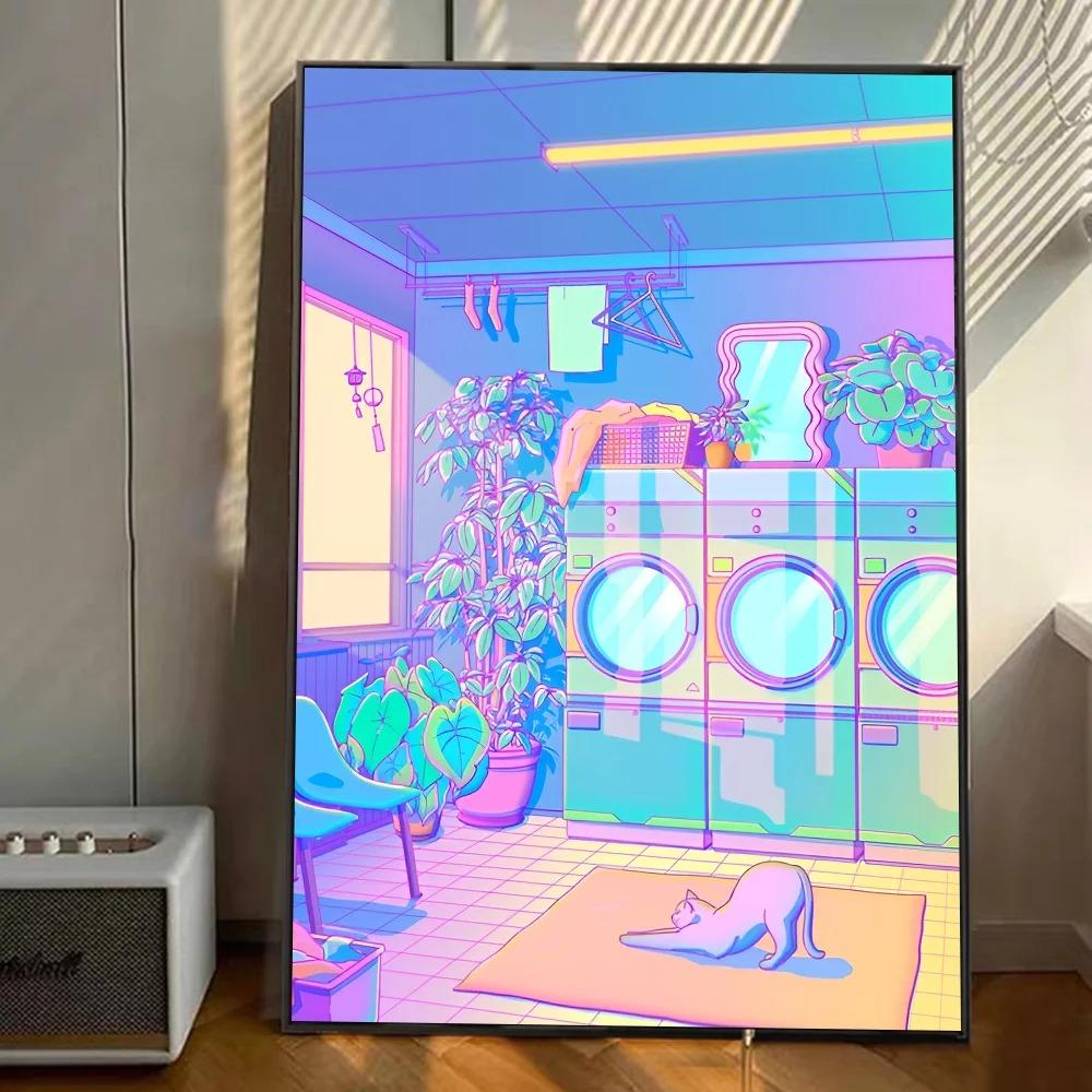 Sonnenuntergang Spaziergang IN DER STADT Poster Gute Qualität Drucke Und Poster Vintage Zimmer Leinwandgemälde Heim Bar Café Dekor Ästhetische Kunst