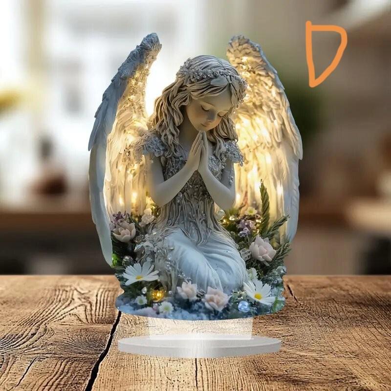 Colorful Acrylic Elf Fairy with Wings Ornament for Living Room or Bedroom Decor
