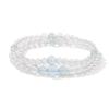 Ocean-Inspired Aquamarine & White Crystal Double-Wrap Bracelet for Women