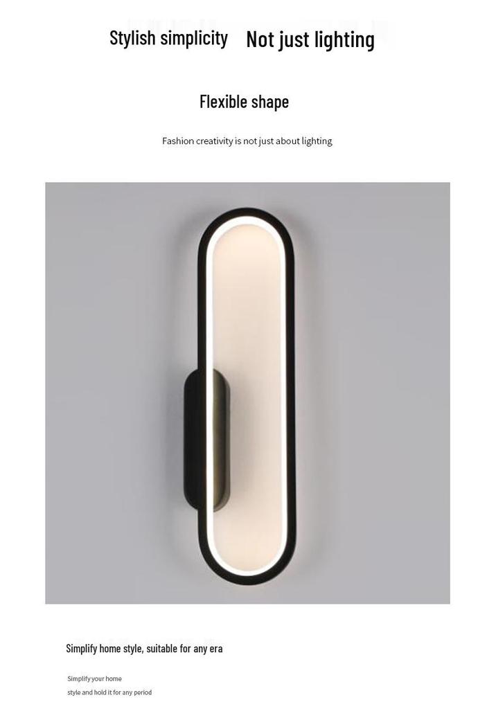Minimalist LED Wall Lamp - Creative Three-Color Dimming for Living Room or Bedside