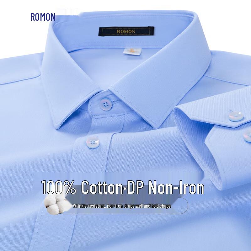 Мужская деловая рубашка Romon, 100% хлопок, не требующая глажки, с длинным рукавом 39
