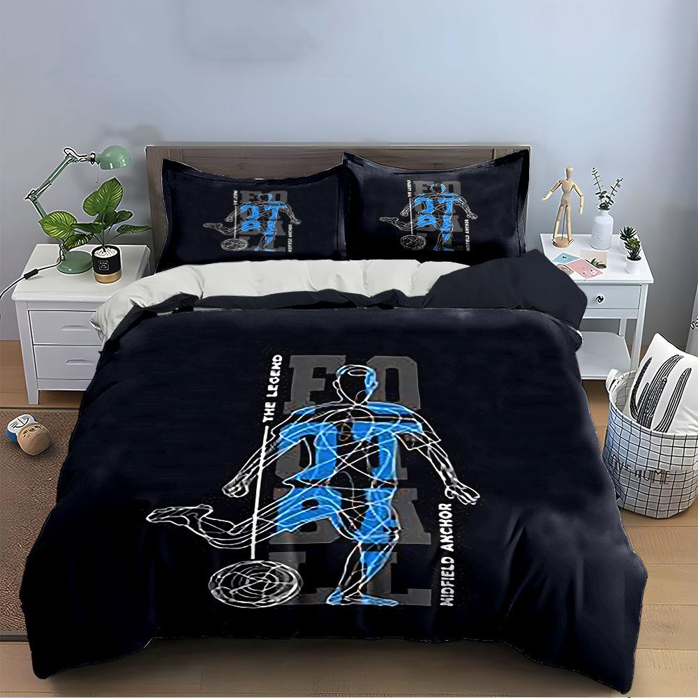 The Legend Football Design Bedding Duvet Cover Set Duvet Cover Pillowcases (1*Duvet Cover 2*Pillowcases, Without Duvet Insert)